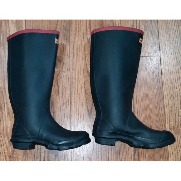 Hunter Argyll Full Knee Rubber Black Wellington Boots Women Size 5 - Picture 4 of 6